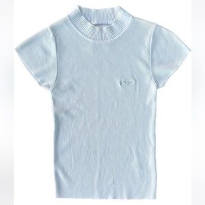 🎯NWOT UNIF Ribbed Crew Neck Baby Tee Top Pastel Green